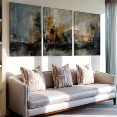 3 Pieces Modern Abstract Landscape Large Wall Art Set for Bedroom Set Of 3