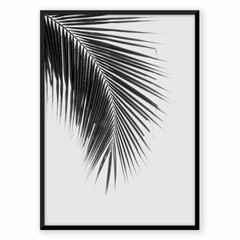 Nordic Black and White Leaf Poster with white Border- No frame included