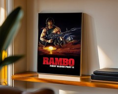 Rambo First Blood Part II (1985) Movie Poster Wall Art Print