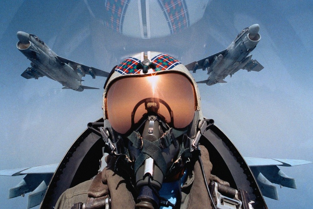 Military Jet Aircraft Pilot In Cockpit Close Up Photo Art Print Poster 18×12