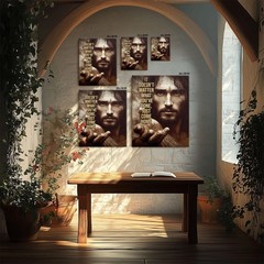 Inspirational Jesus Canvas Art: «Just Come Home» Quote, Christian Home Decor