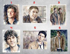 Supernatural Watercolor Style Wall Collage Poster Print Kit