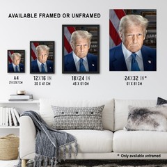 United States 47th President Donald Trump Portrait Man Cave Unframed Wall Art…