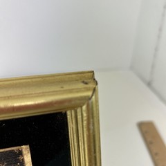 Framed Lionel Barrymore Etched Gold Foil Print Mid-Century Modern 10 1/2 “ VTG
