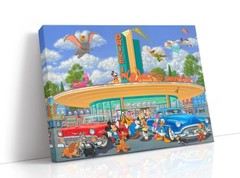 canvas art print giclée – poster – Pillow. 50’s drive in diner vintage