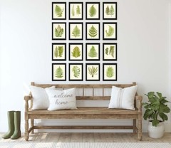 Fern Wall Arr Prints Set of 16 Beautiful Dining Room Bedroom Home Decor Unframed