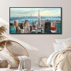Abstract Wall Art for Living Room – Modern New York City Wall Art 24X48