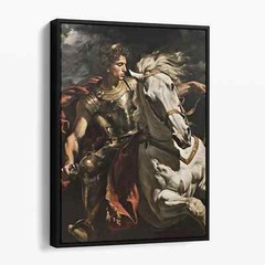 Alexander the Great On Horseback Ancient History Canvas Print Wall Art