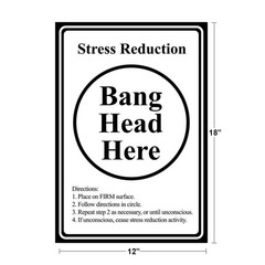 Bang Head Here Stress Reduction Funny Cool Wall Decor Art Print Poster 12×18