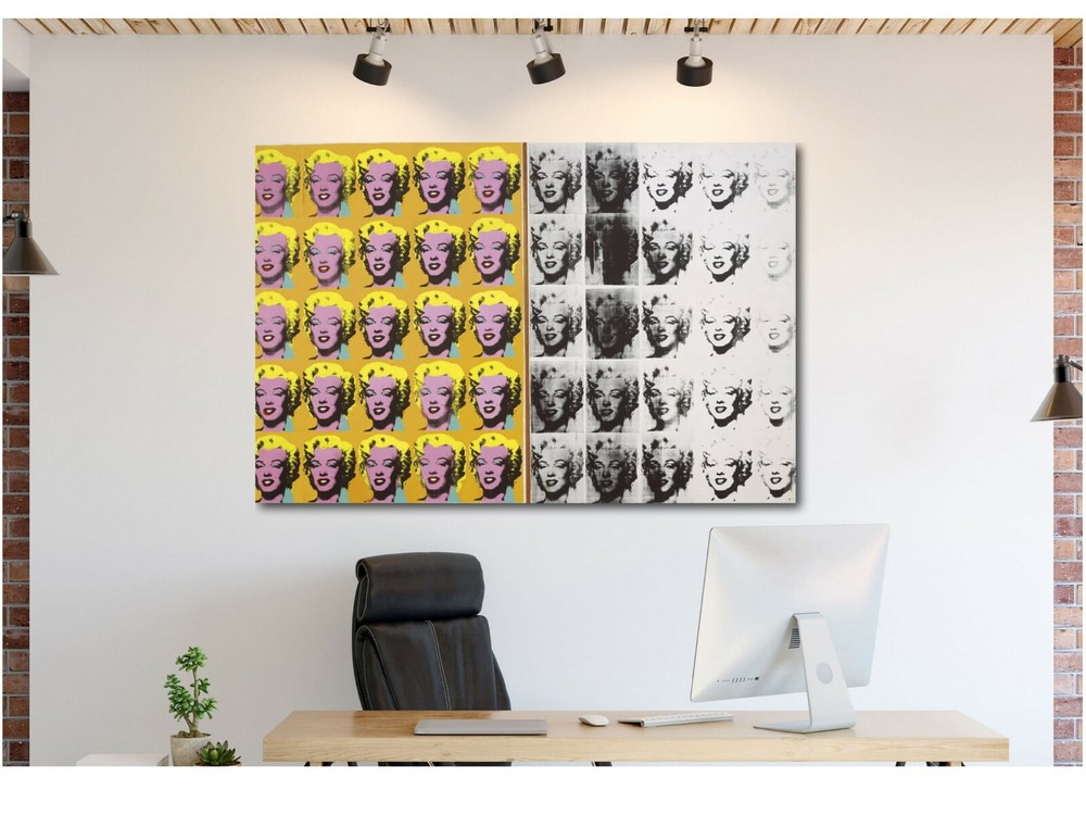 Andy Warhol – Monroe Collage – Yellow – Pop Art – Canvas Wall Art Print