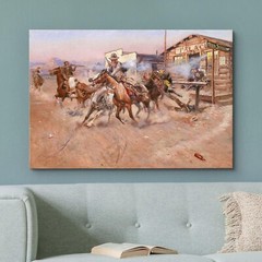 Wall26 Smoke by Charles Marion Russell Canvas Print Wall Art