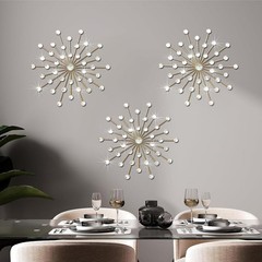 Gold Starburst Wall Art Metal Decor Crystal Rhinestones 18in