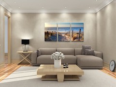 3 Piece Beach Coastal Sand Dune Canvas Prints Modern Stretched Wall Art Seascape