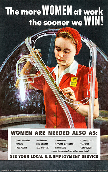 More Women At Work – 1942 – World War II – Propaganda Poster