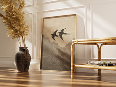 Swallow Bird Poster – Vintage Asian Wave Wall Art Home Decor Gift