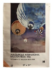 1986 Albuquerque International Balloon Fiesta Vintage Poster 27 x 21″