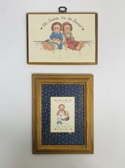 Raggedy Ann «Old friends are dearest,» Framed Wall art FIGI & Mimi Board