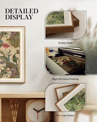 HUARCEY Framed Canvas Wall Art Vintage Peacock, vine with poppies floral Canv…