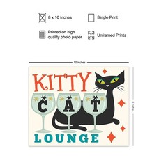 Mid-century modern Wall Decor – Mid-century modern Wall Art – Kitty Cat – Minima