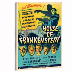 1944 House of Frankenstein Movie Poster or Canvas Home Decor Art Print