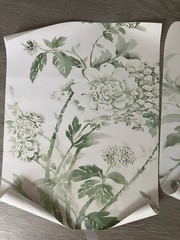 Set of 3 Green Floral Unframed Canvas Prints – ready for framing!!