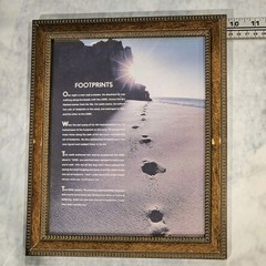 Footprints in the Sand Poem Framed Wall Art Christian Religious Decor