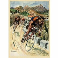 1953 Tour de France Vintage Bicycling Art Poster by Paul Ordner