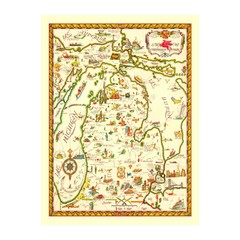 Old Map of Michigan 1940 – Vintage Michigan Art