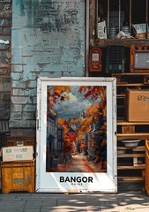 Bangor Maine Vintage Style Travel Poster – Home Decor, Wall Art