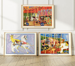 Set – Carousel Horse Art Prints Set: Vintage Circus Theme, James Homer Brown