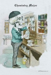 Chemistry Major by Louis Crusius MD – Funny Skeleton Characters – Art Print