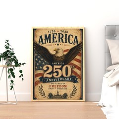 America 250th Anniversary, Patriotic Eagle Wall Art, Freedom Celebration Poster
