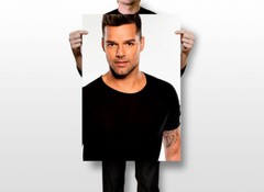 Ricky Martin Black T-shirt Writer Artist Painting Wall Home Decor – POSTER 20×30