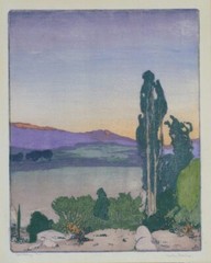 Ojai Valley [woodcut] : Frank Morley Fletcher : Archival Quality Art Print