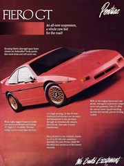 1988 Pontiac Fiero GT red ad | 24″x18″ POSTER | classic car