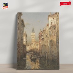 1800s Venice Italy Canal Cityscape Painting Canvas Print Poster Home Decor