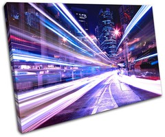 Abstract Cityscape City SINGLE CANVAS WALL ART Picture Print VA