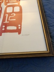 IKEA BILD POSTER RED BIRO ROBOT SIGNED DOUBLE DECKER BUSES KIDS ROOM ART MODERN
