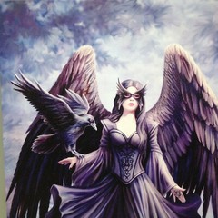 Raven Canvas Art Print Fairy Goddess Butterfly 9.75 x 7.5 in Fantasy