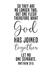 Matthew 19:6, Bible Verse Quote, Poster Print, Home Wall Decor