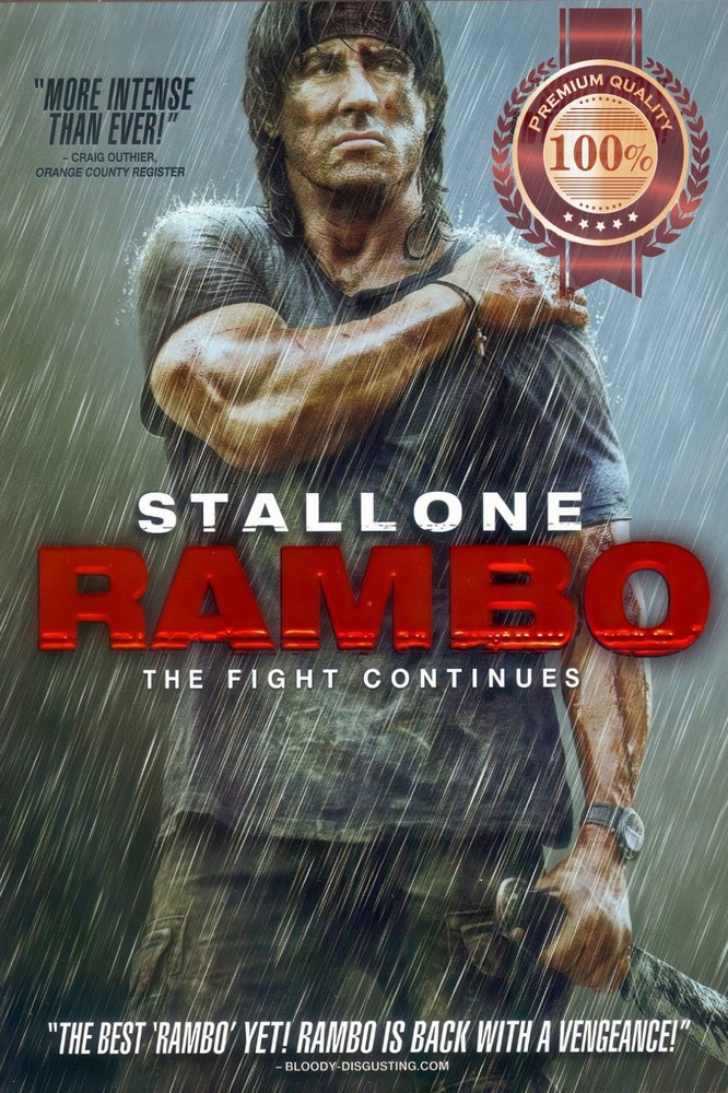 RAMBO THE FIGHT CONTINUES 2008 ORIGINAL CINEMA MOVIE FILM PRINT PREMIUM POSTER