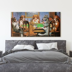 Dogs Playing Poker – A Friend In Need by CM Coolidge Canvas Wall Art Print