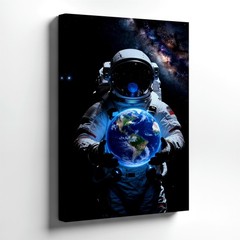Wall Art Astronaut Holding Earth Galaxy Space Canvas Print Poster Home Decor