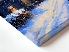 Wall Art Snowy Cottage Winter Landscape Rustic Modern Aesthetic Gallery Print