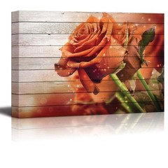 Wall26 – Vintage Bouquet of Orange Roses – Canvas Art Home Decor – 12×18 inches