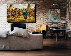 Native American Indian Pow Wow Dancing Apache’s In Arizona On Canvas or Poster