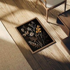 3Pcs Vintage Black Flower Wall Art – Moody Botanical Canvas Prints 12x16in