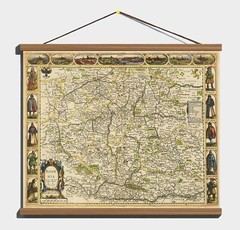 Ancient 1626 Old Antique Decorative map of Bohemia Canvas Magnetic Wooden Hanger