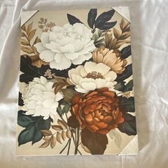 Set of 3 Neutral Floral Canvas Wall Art Modern Farmhouse Botanical Decor
