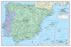 Spain and Portugal Wall Map Poster – 36″Wx24″H